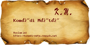 Komádi Máté névjegykártya